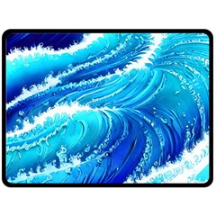 Simple Blue Ocean Wave Fleece Blanket (large) by GardenOfOphir