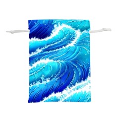 Simple Blue Ocean Wave Lightweight Drawstring Pouch (s) by GardenOfOphir