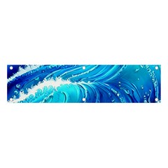 Simple Blue Ocean Wave Banner And Sign 4  X 1  by GardenOfOphir