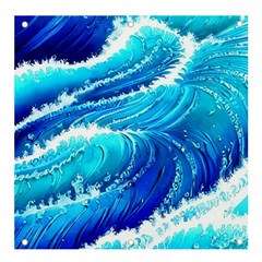 Simple Blue Ocean Wave Banner And Sign 4  X 4  by GardenOfOphir