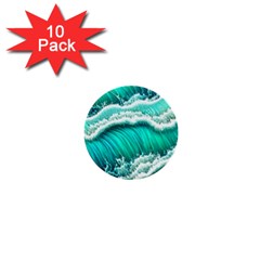 Ocean Waves Design In Pastel Colors 1  Mini Buttons (10 Pack)  by GardenOfOphir