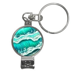 Ocean Waves Design In Pastel Colors Nail Clippers Key Chain