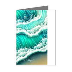 Ocean Waves Design In Pastel Colors Mini Greeting Card by GardenOfOphir