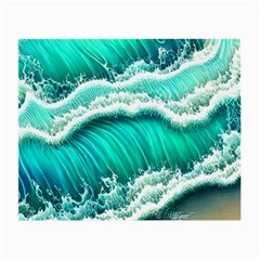 Ocean Waves Design In Pastel Colors Small Glasses Cloth by GardenOfOphir