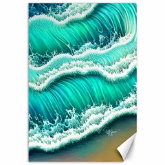 Ocean Waves Design In Pastel Colors Canvas 12  X 18  by GardenOfOphir