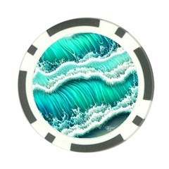 Ocean Waves Design In Pastel Colors Poker Chip Card Guard by GardenOfOphir