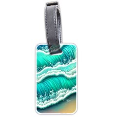 Ocean Waves Design In Pastel Colors Luggage Tag (one Side) by GardenOfOphir