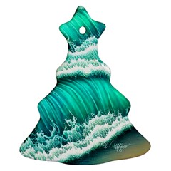 Ocean Waves Design In Pastel Colors Ornament (christmas Tree)  by GardenOfOphir