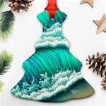 Ocean Waves Design In Pastel Colors Ornament (Christmas Tree)  Front