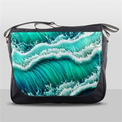 Ocean Waves Design In Pastel Colors Messenger Bag by GardenOfOphir