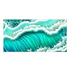 Ocean Waves Design In Pastel Colors Satin Shawl 45  X 80  by GardenOfOphir