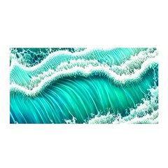 Ocean Waves Design In Pastel Colors Satin Wrap 35  X 70  by GardenOfOphir