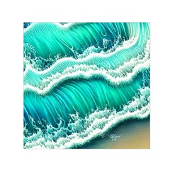 Ocean Waves Design In Pastel Colors Square Satin Scarf (30  X 30 ) by GardenOfOphir