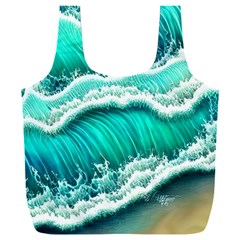 Ocean Waves Design In Pastel Colors Full Print Recycle Bag (xxxl) by GardenOfOphir