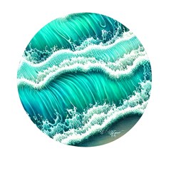 Ocean Waves Design In Pastel Colors Mini Round Pill Box (pack Of 5) by GardenOfOphir