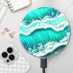 Ocean Waves Design In Pastel Colors Wireless Fast Charger(white) by GardenOfOphir