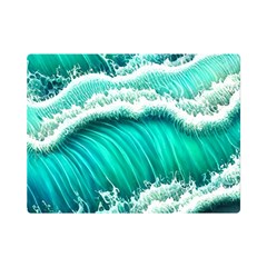 Ocean Waves Design In Pastel Colors One Side Premium Plush Fleece Blanket (mini) by GardenOfOphir