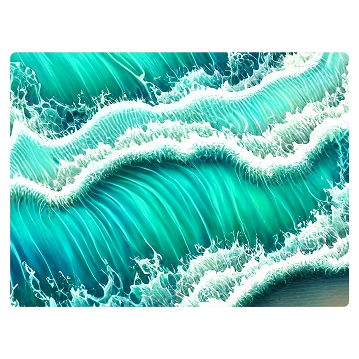 Ocean Waves Design In Pastel Colors One Side Premium Plush Fleece Blanket (Extra Small)