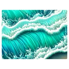 Ocean Waves Design In Pastel Colors Premium Plush Fleece Blanket (extra Small)