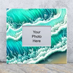 Ocean Waves Design In Pastel Colors White Wall Photo Frame 5  X 7 