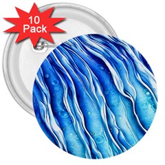 Nature Ocean Waves 3  Buttons (10 Pack)  by GardenOfOphir