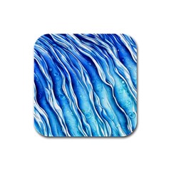 Nature Ocean Waves Rubber Square Coaster (4 Pack) by GardenOfOphir