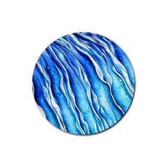 Nature Ocean Waves Rubber Coaster (round) by GardenOfOphir