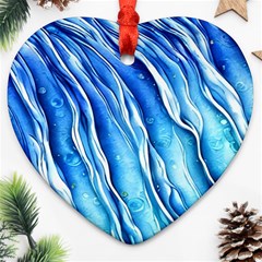 Nature Ocean Waves Heart Ornament (two Sides) by GardenOfOphir