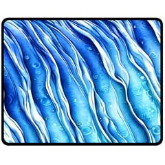 Nature Ocean Waves One Side Fleece Blanket (medium) by GardenOfOphir