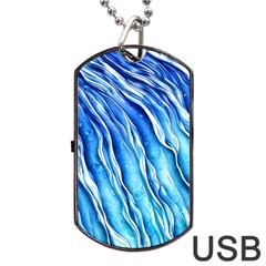 Nature Ocean Waves Dog Tag Usb Flash (two Sides) by GardenOfOphir