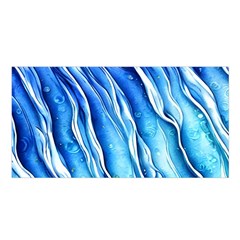 Nature Ocean Waves Satin Shawl 45  X 80  by GardenOfOphir