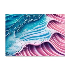 Pink Wave Crashing On The Shore Sticker A4 (10 Pack) by GardenOfOphir