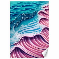 Pink Wave Crashing On The Shore Canvas 20  X 30  by GardenOfOphir