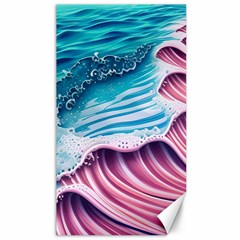 Pink Wave Crashing On The Shore Canvas 40  X 72  by GardenOfOphir