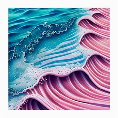 Pink Wave Crashing On The Shore Medium Glasses Cloth (2 Sides) by GardenOfOphir