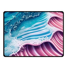 Pink Wave Crashing On The Shore One Side Fleece Blanket (small) by GardenOfOphir