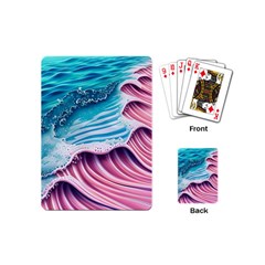 Pink Wave Crashing On The Shore Playing Cards Single Design (mini) by GardenOfOphir