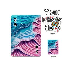 Pink Wave Crashing On The Shore Playing Cards 54 Designs (mini) by GardenOfOphir