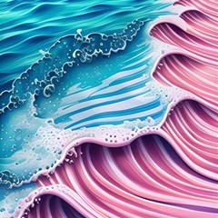 Pink Wave Crashing On The Shore Play Mat (rectangle)