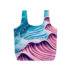 Pink Wave Crashing On The Shore Full Print Recycle Bag (s) by GardenOfOphir