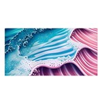 Pink Wave Crashing On The Shore Satin Shawl 45  x 80  Front