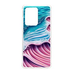 Pink Wave Crashing On The Shore Samsung Galaxy S20 Ultra 6 9 Inch Tpu Uv Case by GardenOfOphir