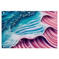 Pink Wave Crashing On The Shore Banner And Sign 6  X 4  by GardenOfOphir