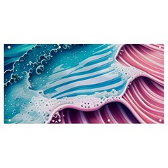 Pink Wave Crashing On The Shore Banner And Sign 8  X 4  by GardenOfOphir