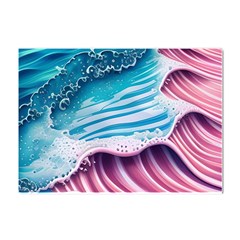 Pink Wave Crashing On The Shore Crystal Sticker (a4)