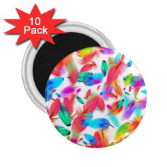 Feathers Pattern Background Colorful Plumage 2 25  Magnets (10 Pack)  by Ravend