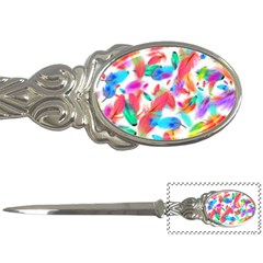 Feathers Pattern Background Colorful Plumage Letter Opener by Ravend