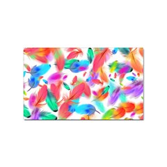 Feathers Pattern Background Colorful Plumage Sticker Rectangular (10 Pack) by Ravend