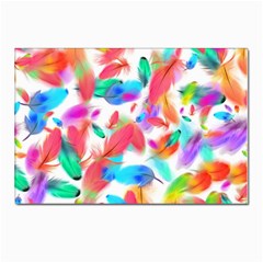 Feathers Pattern Background Colorful Plumage Postcard 4 x 6  (pkg Of 10)