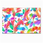 Feathers Pattern Background Colorful Plumage Postcards 5  x 7  (Pkg of 10) Front